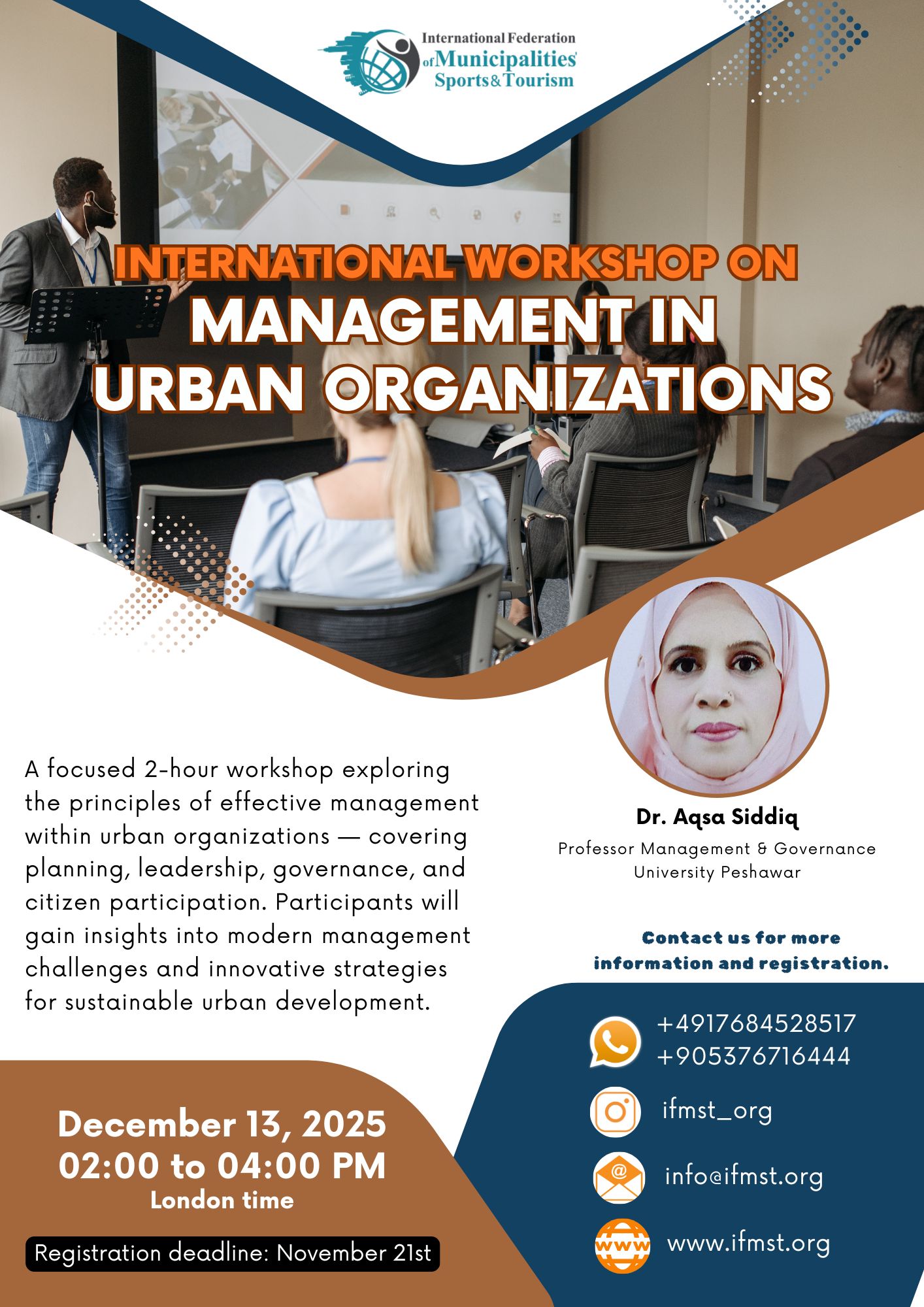 Blue and White Modern Business Webinar Flyer